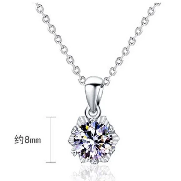 Certified 1ct. t.w. Moissanite Diamond Snowflake Necklace NEW B - Picture 8 of 11